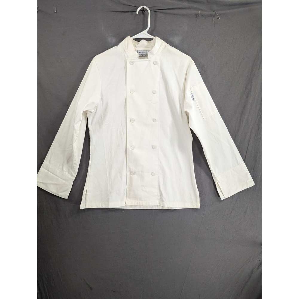 Chef Works Womens White Long Sleeve Chef Coat Jacket CWLJ-WHT-S Size S